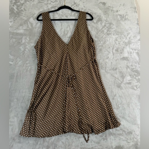 Pink by Frankie’s bikinis brown polka dot mini satin babydoll dress - Picture 8 of 12